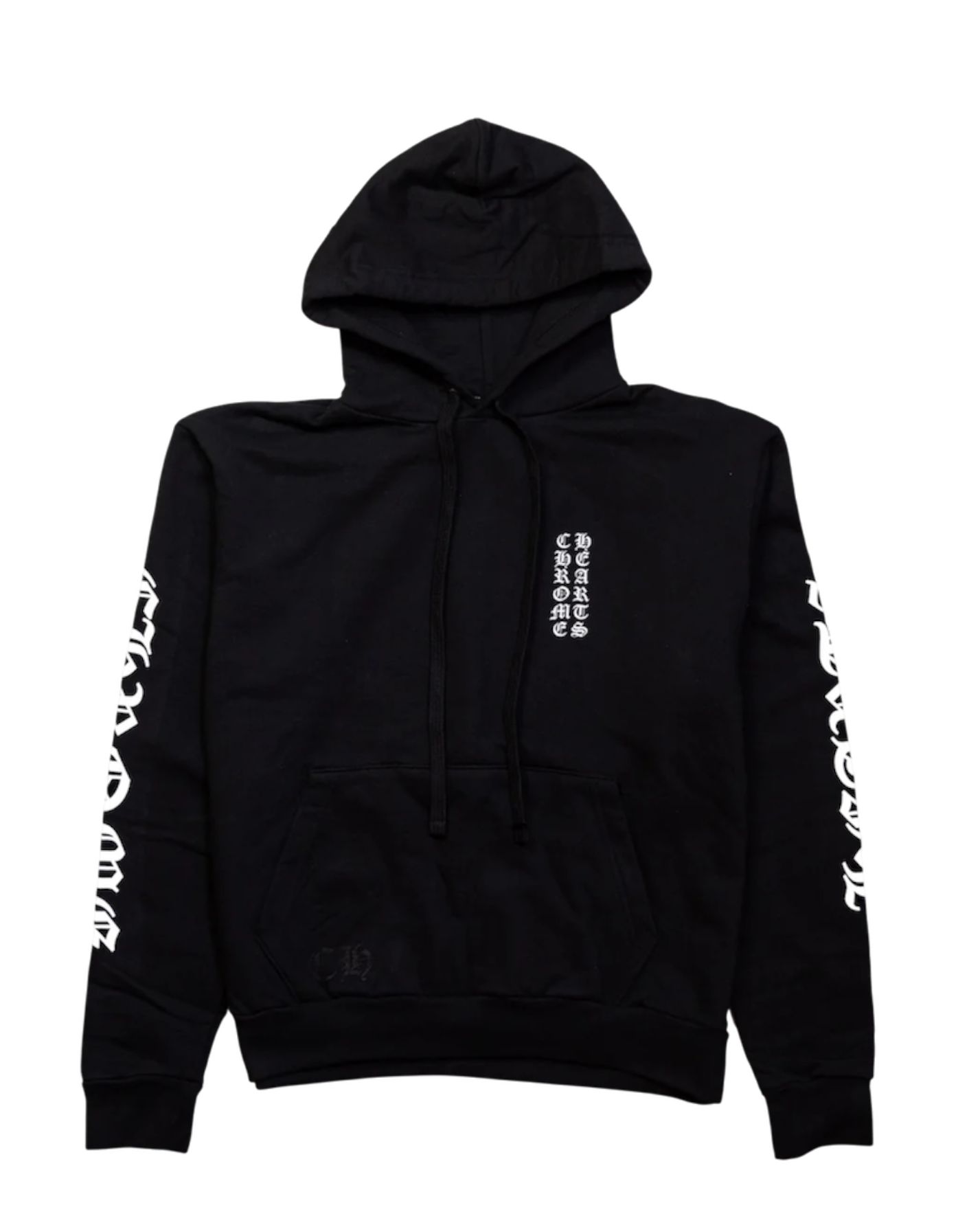 Chrome Hearts Vertical Logo Hoodie Black White
