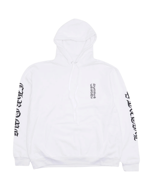 Chrome Hearts Vertical Logo Hoodie White